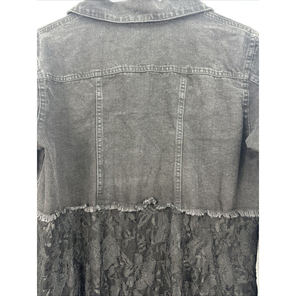 Origami Jacket Duster Lace Hi Low Mixed Media Boho Grunge Festival Style Sz S/M - Picture 11 of 11